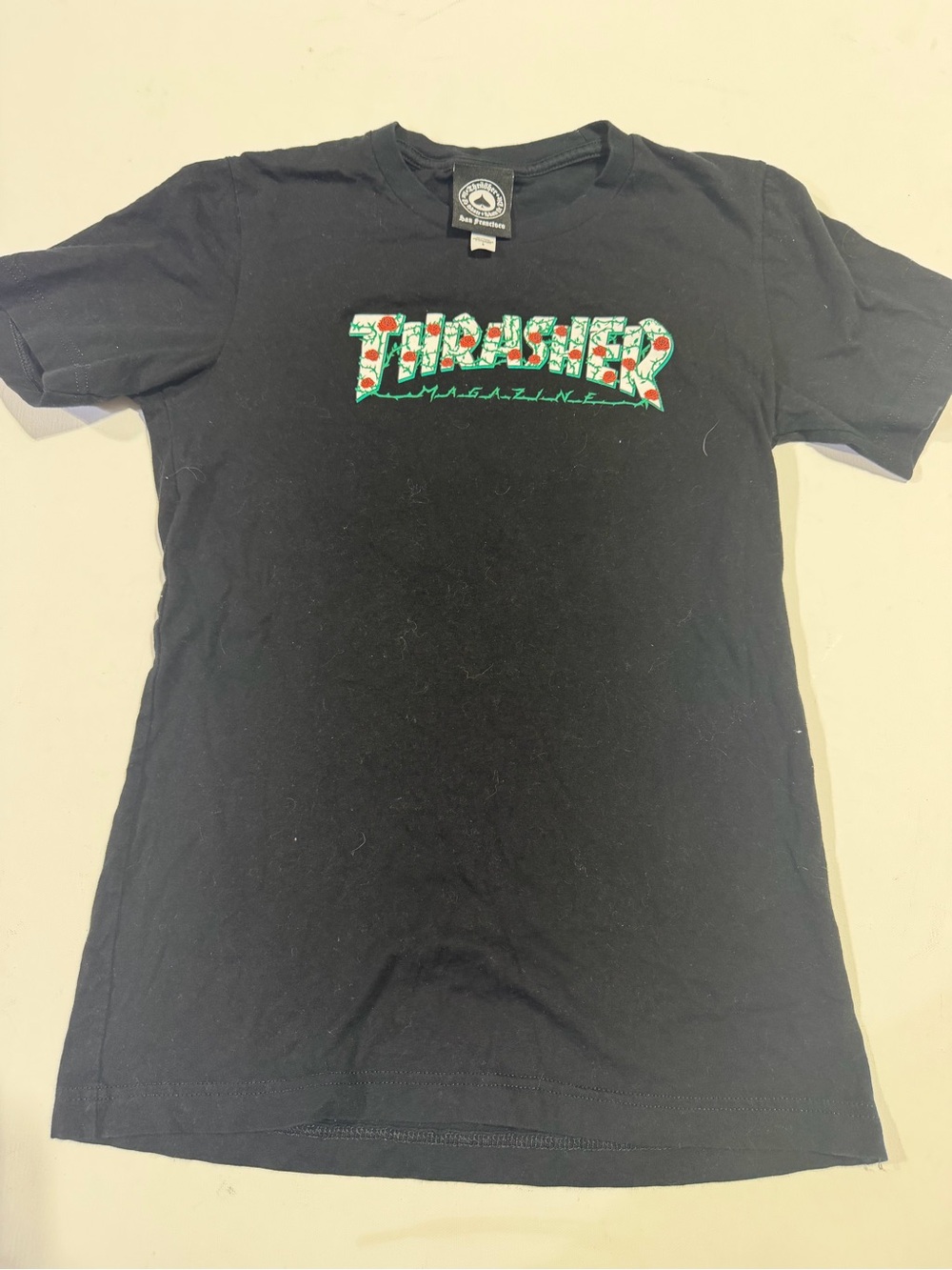 Thrasher womans Black Graphic Logo Tee